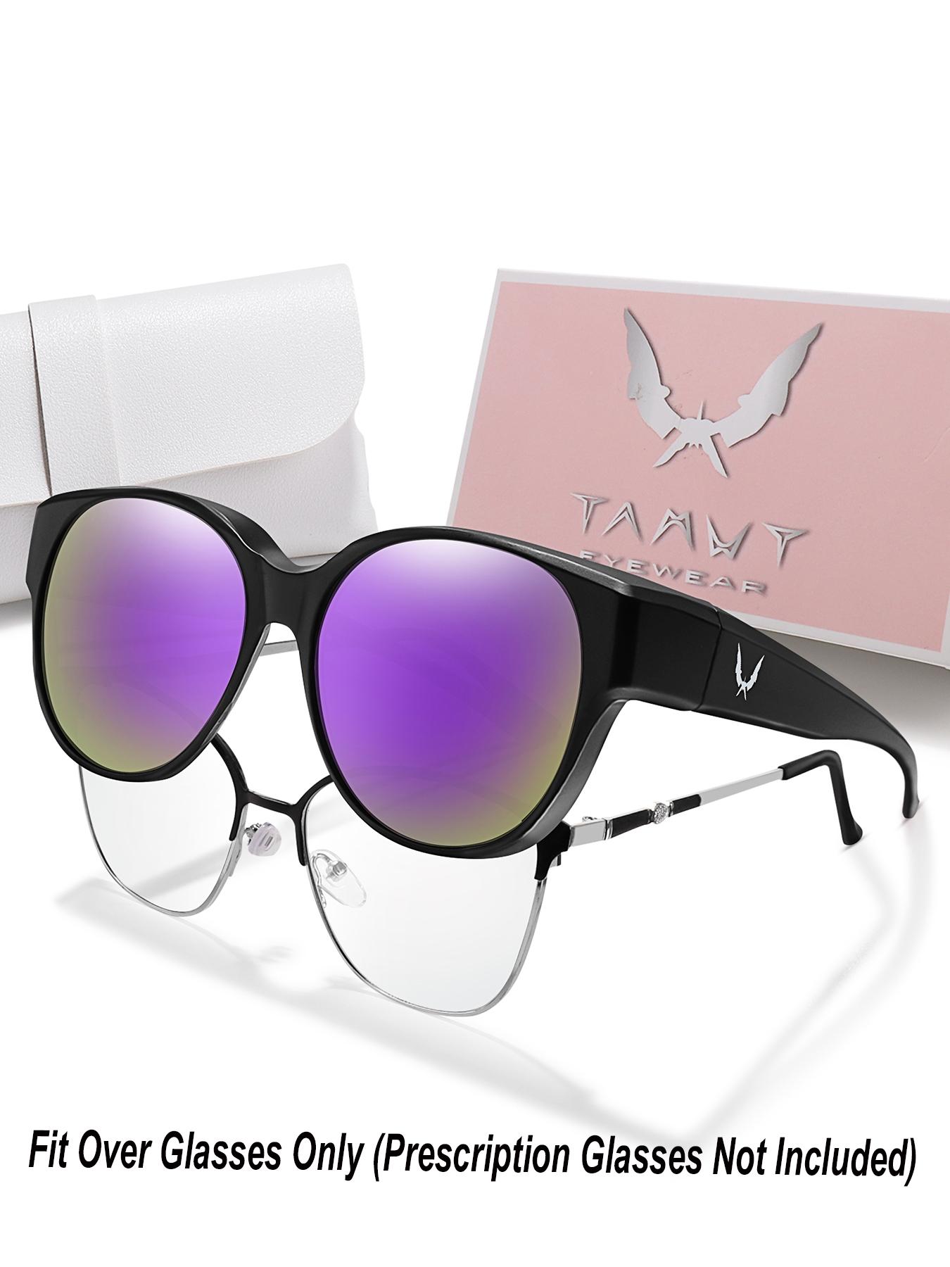 Fit Over Glasses Sunglasses, Sporty Wrap Around Sunglasses for Women & Men, Comfortable Wear Over Glasses for Everyday Style