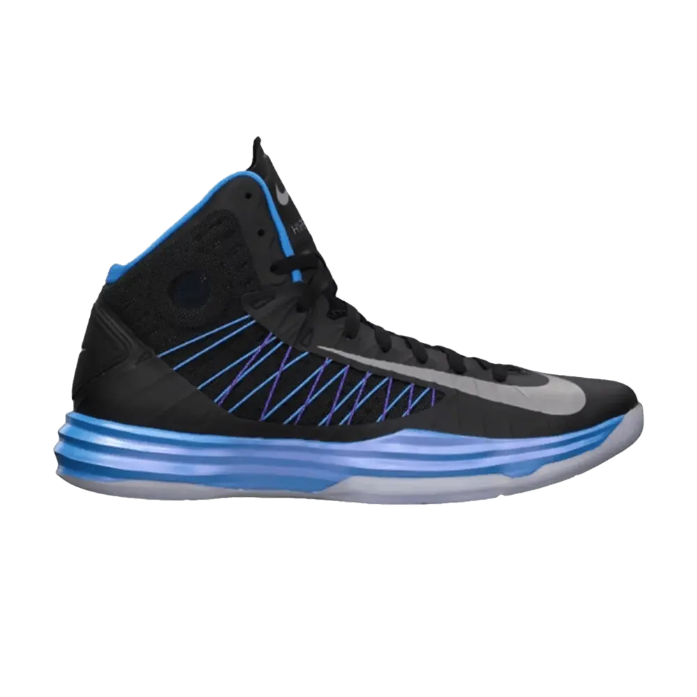 Nike Hyperdunk 2012+ 'Sport Pack' (Unisex) Black/Metallic Silver-Blue Glow-Blue Tint basketball shoes 524948 001