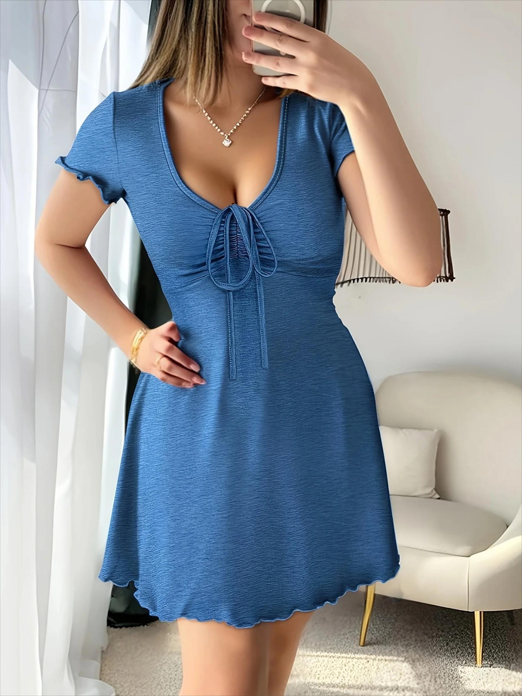 Women's Fashionable and Elegant Series Drawstring Dress European and American Style for Four Seasons