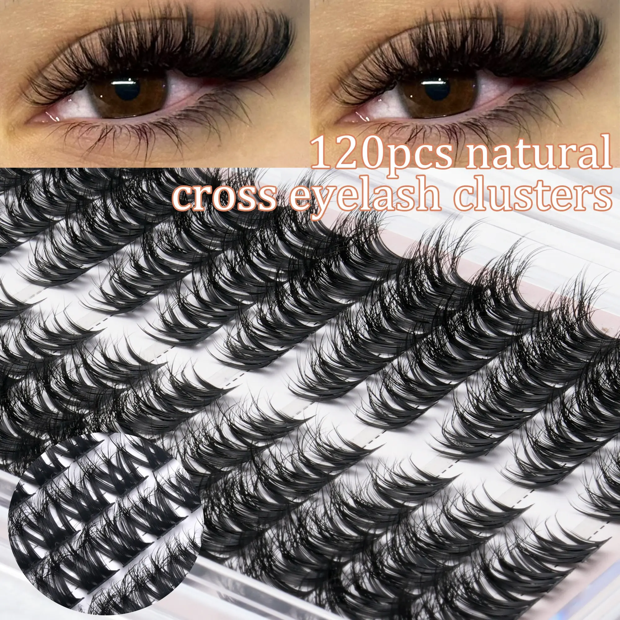 12 Rows 120 Clusters Dense Lashes, D Curl Voluminous False Eyelashes, Reusable Rooted Lash Bundles, Comfortable Fit for All Makeup Styles