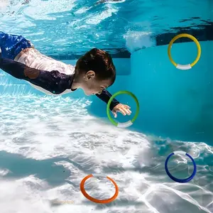 4-Pack Kids Underwater Diving Ring Toys, Pool Grab Swimming Play Accessories, Summer Beach Game Gear, Ideal Holiday Gift for Kids