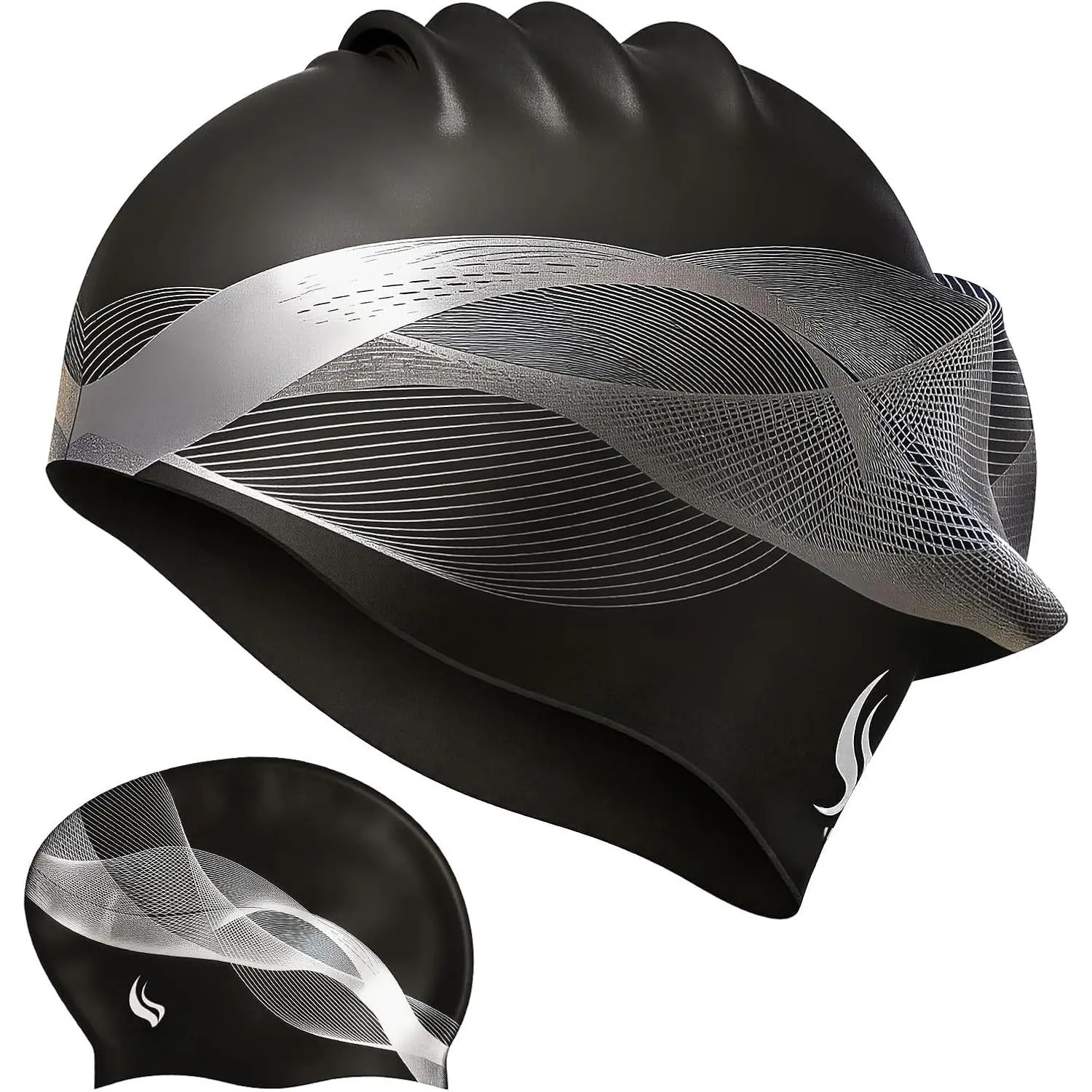Women Men  Swim Cap for Long Hair, Durable  Swimming Hat