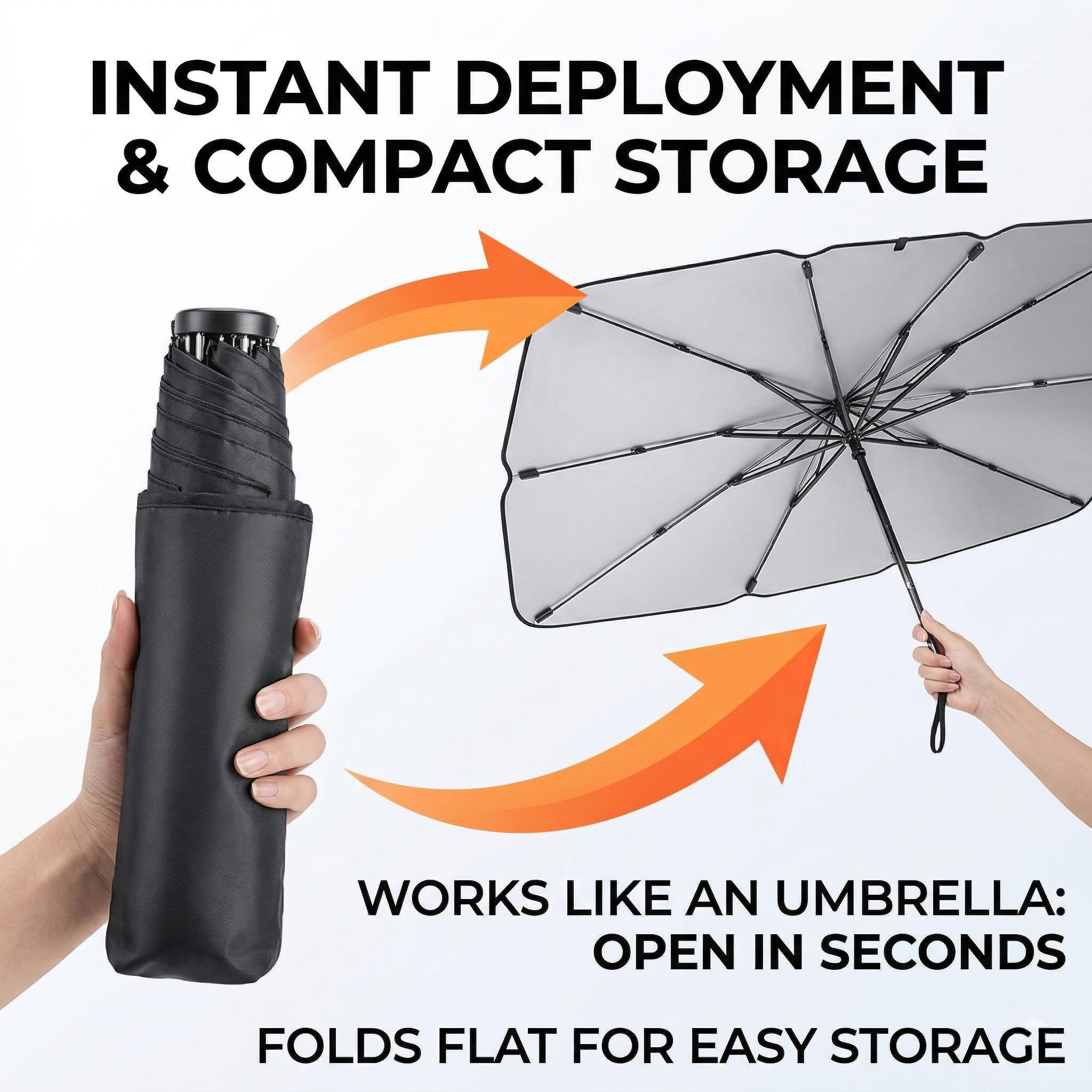Portable Car Windshield Sunshade,Foldable Windshield Sun Umbrella, Car Windshield Cooling Umbrella, Car Accessories