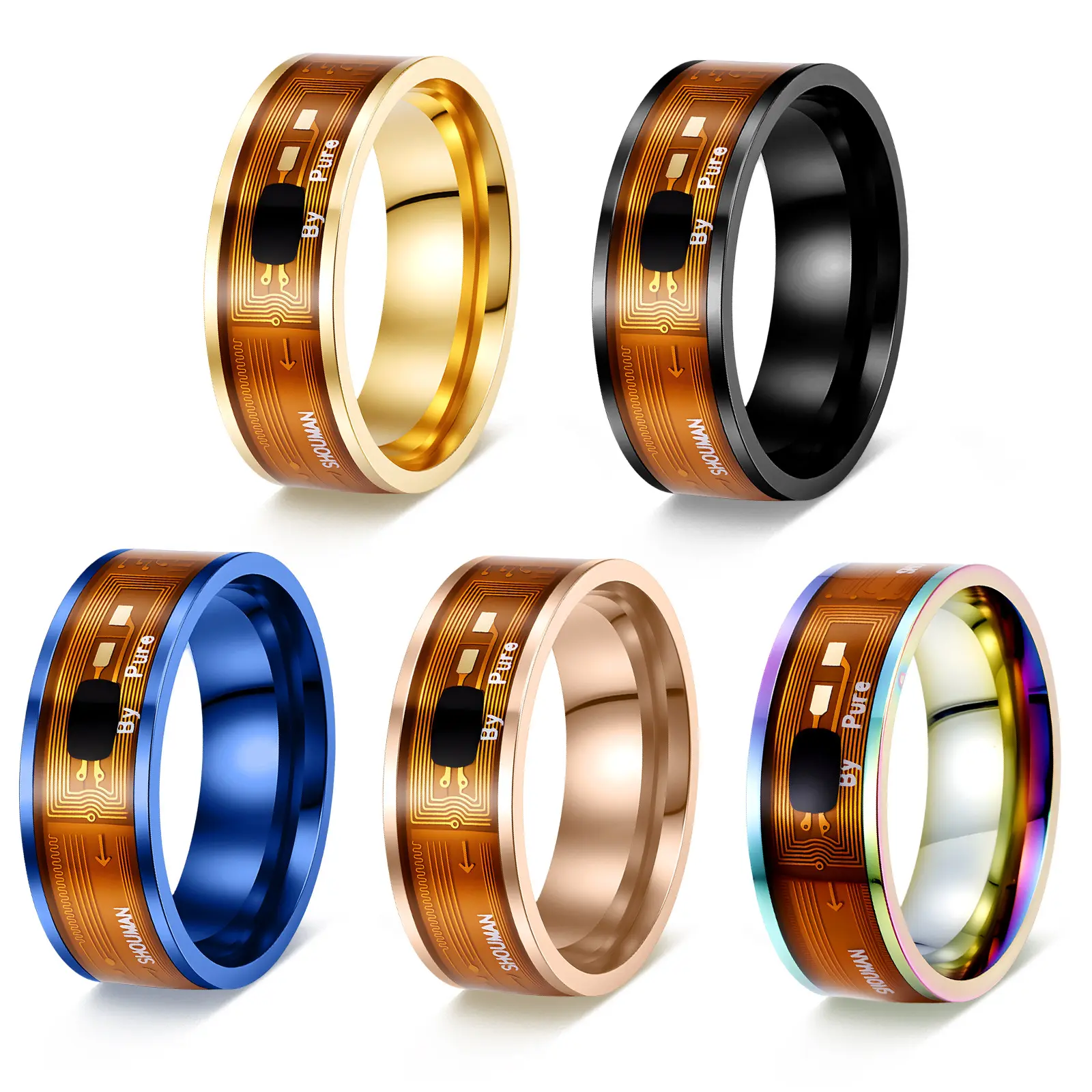 NFC Smart Ring for Mobile Device Control, NTAG213 Chip Wearable Intelligent Jewelry, Multi Color Optional Waterproof Tech Accessory, Multiple US Ring Sizes, Cool Daily Tech Gadget & Unique Novelty Gift for Tech Enthusiasts