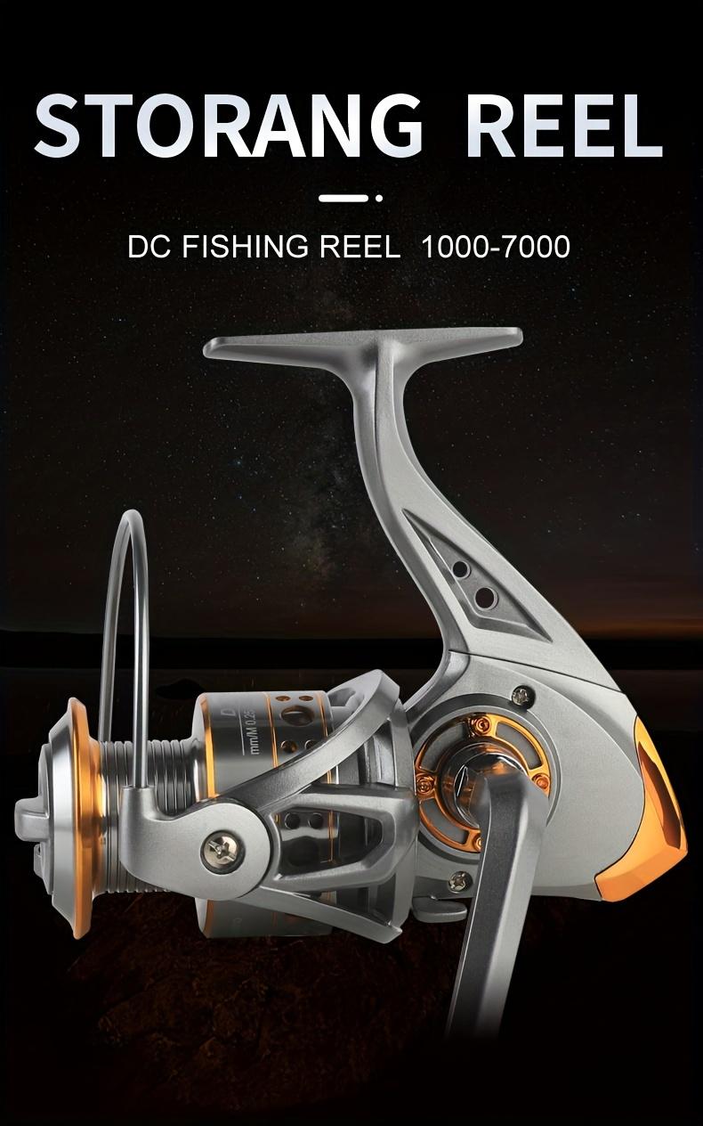 Spinning Fishing Reel Made of Aluminum Alloy with a Gear Ratio of 5.2:1, Suitable for DC 1000-7000 Series, Featuring a Maximum Drag of 26LB, Designed for Both Freshwater And Saltwater Use