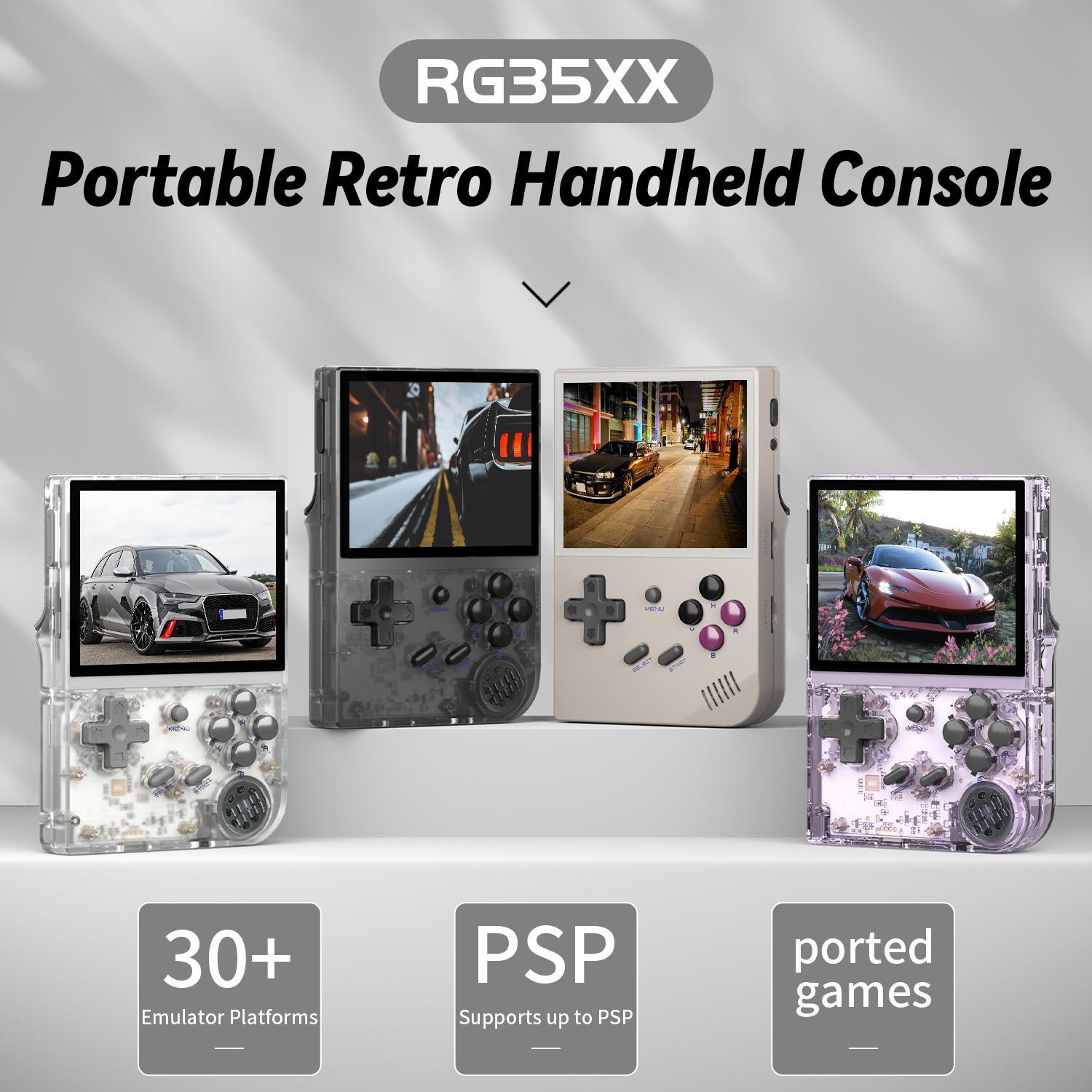 Anbernic Rg35xx Handheld Game Console, 3.5 Inch IPS Screen, 64GB Storage, 4500+ Classic Games, 2600mah Battery, HDMI & TV Output