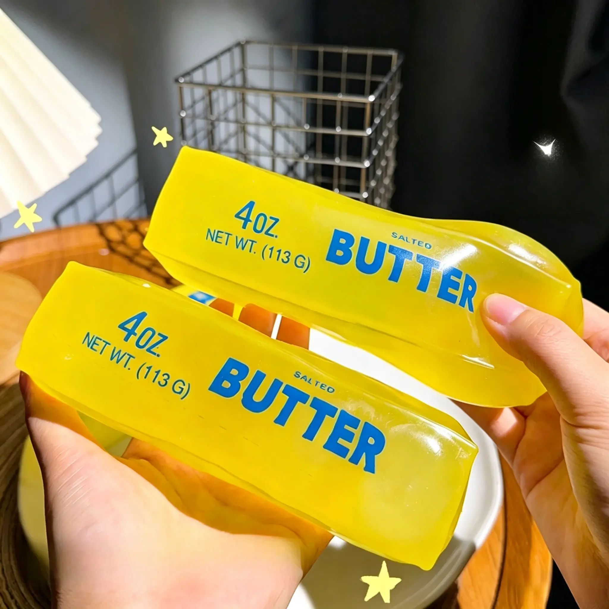 Clear Butter Stick Squishy Fidget Toy, Holiday Gift Exchange,Soft Moldable Asmr Fidget Sensory Toy, Office Use,Cute Squishies,Cute Butter Shaped Desk Toy For Teens & Adults,Fidget Toy Lover,Shapeable Squishy,Portable Fidget,Food Squishies,