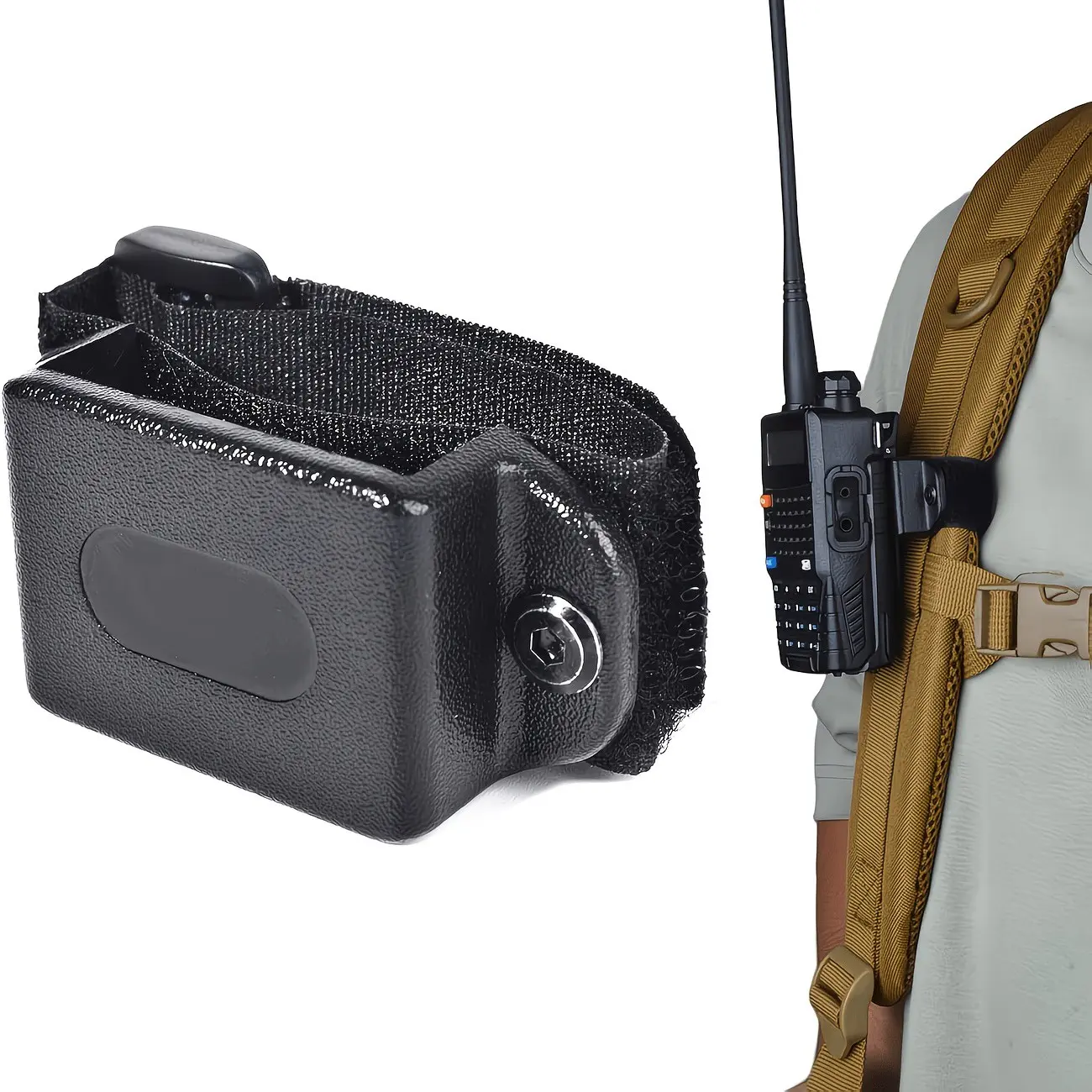 Universal Two-Way Ham Radio Mount Clip for Backpacks And Shoulder Straps