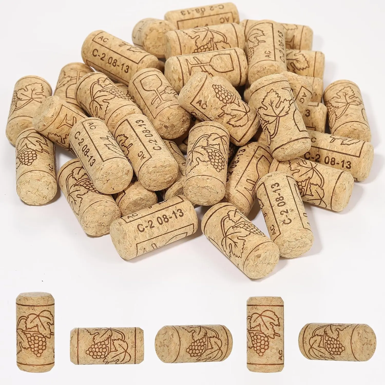 20 Pack Straight Wine Corks, #8 Soft Wood Cork Stoppers, Leakproof Bottle Corks For Beer, Wine Bottles, Crafting Decor, DIY Arts (20)