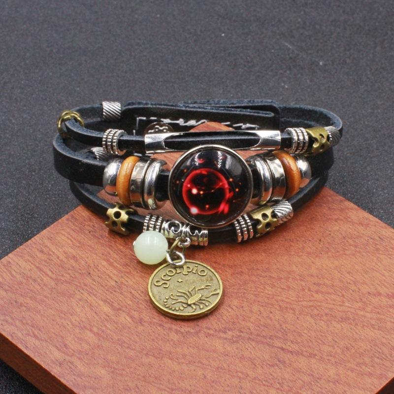 Twelve Zodiac Sign Bracelets Korean Style for Couples and Friends Fluorescent Glowing Bangles Jewelry Gifts Ideal for Her Him Twelve Zodiac Sign Bracelets Korean Style for Couples and Friends Fluorescent Glowing Bangles Jewelry Gifts Ideal for Her Him