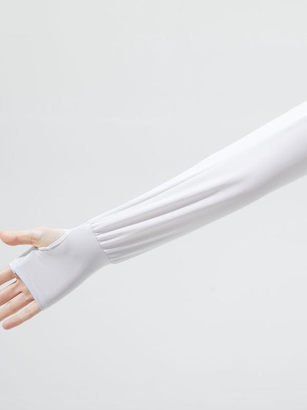 Unisex Solid Color Sun Protection Arm Sleeves, Breathable High Elasticity, Ideal for Outdoor Sports, Cycling and Running