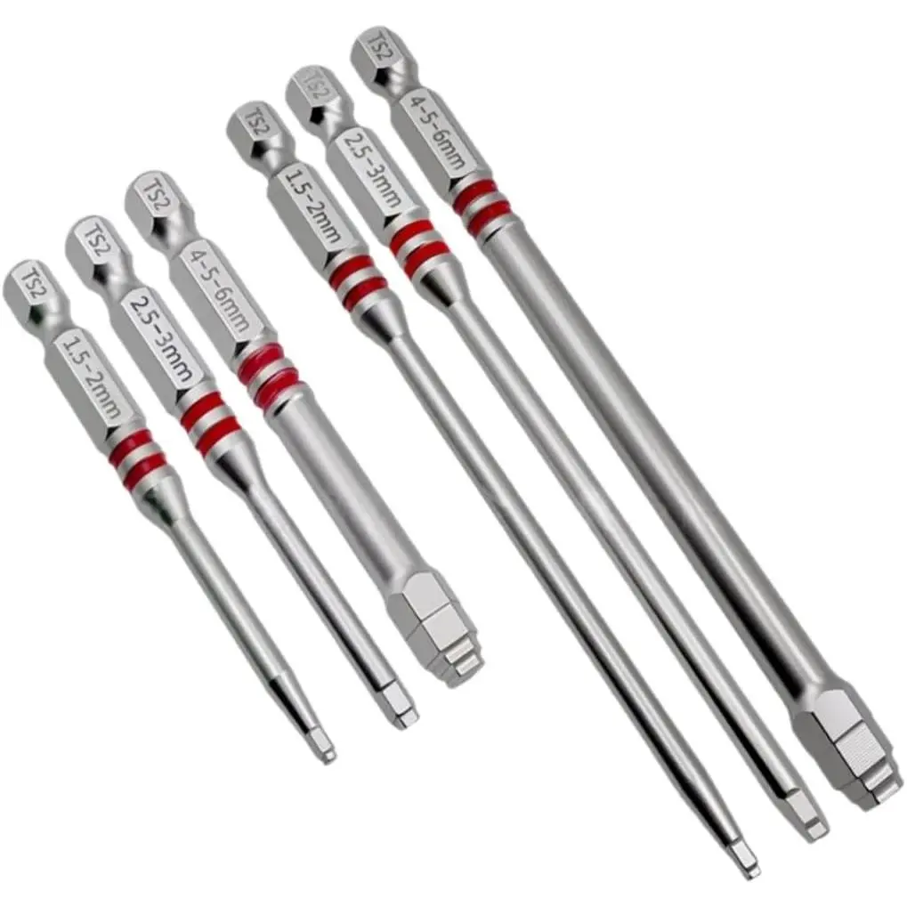 Pagoda Hex Steel Screwdriver Bit Set - Hexagonal Shank Type, Internal Hex Design, 1.5-6mm Size for Screwing Tasks, Millimeters