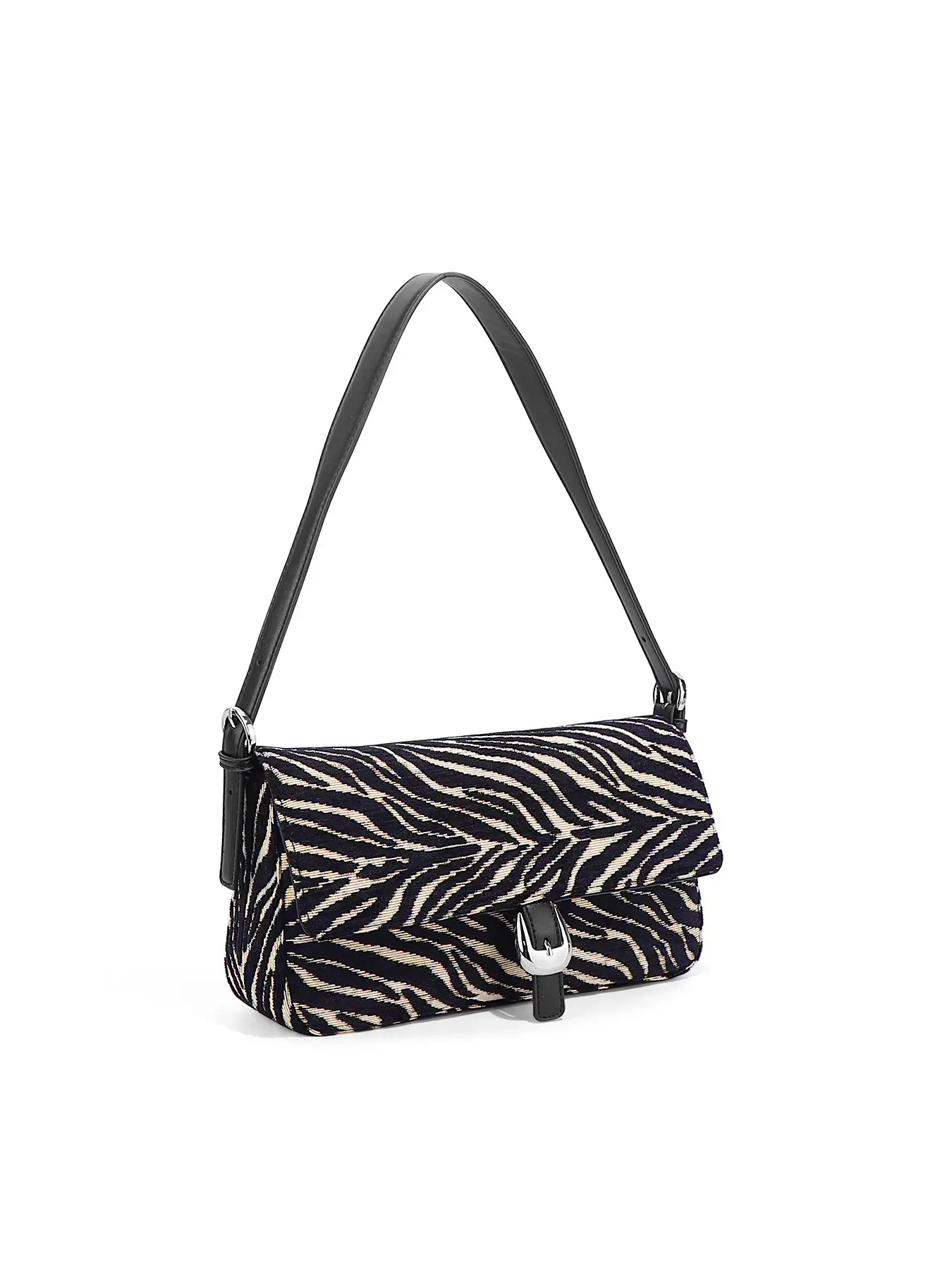 Women's Shoulder Bag with Zebra Pattern, Classic Retro Handbag with Removable Strap, Trendy Work Bag for Dates and Parties, Fashion Shoulder Bag