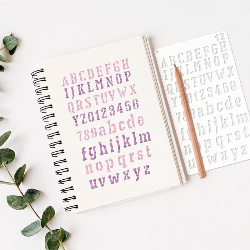 1/2 Letter Stencils for Painting on Scrapbook Journal  Small Number Template  Stencils on Art Craft Canvas Wall Fabric Rock (letter14)