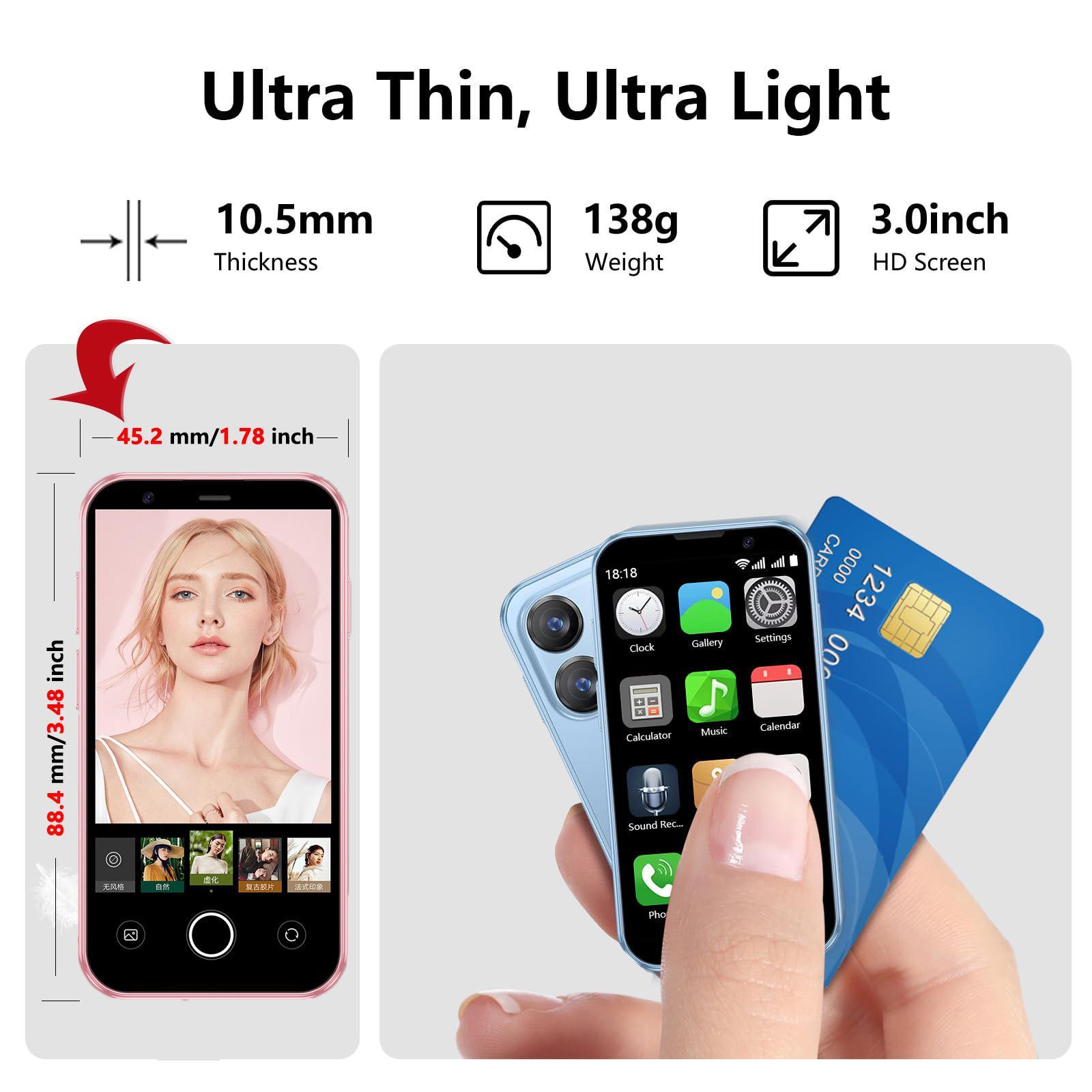 Mini Smartphone, 3.0-Inch Dual-SIM Android 8.1 3G Phone with 2GB RAM 16GB Storage, GPS, Bluetooth-Compatible and WiFi, Portable Micro Tiny Mobile Phone