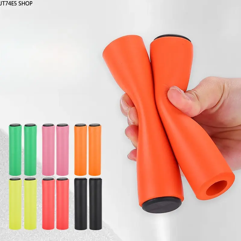 Soft Silicone Sponge Bike Handlebar Grips, Comfort Non-slip Grips for Mountain Bikes, Sold as One Pair