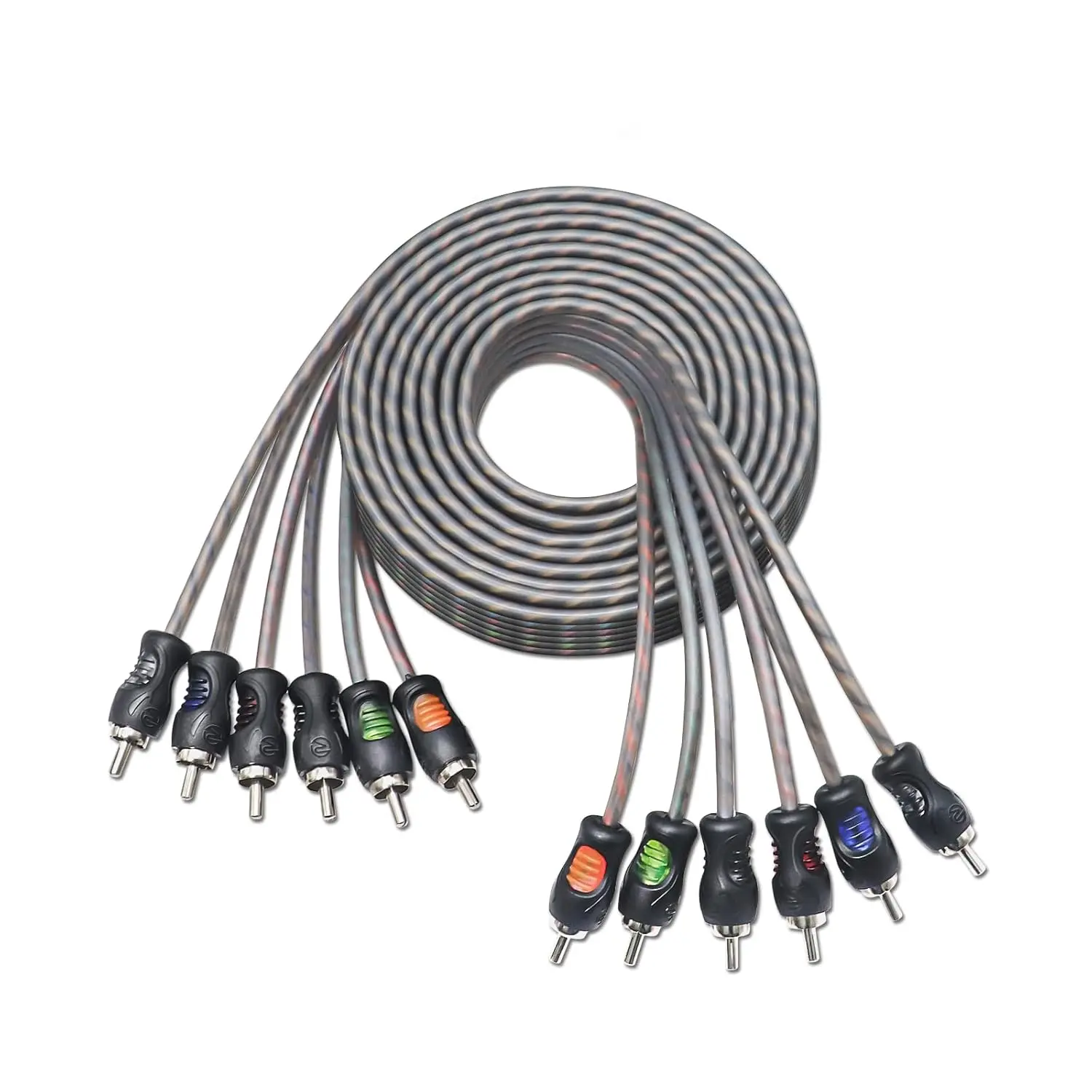RCI612 100% Oxygen Free Copper 12ft 6-Channel RCA Audio Cable, Twisted Pair with Noise Reduction