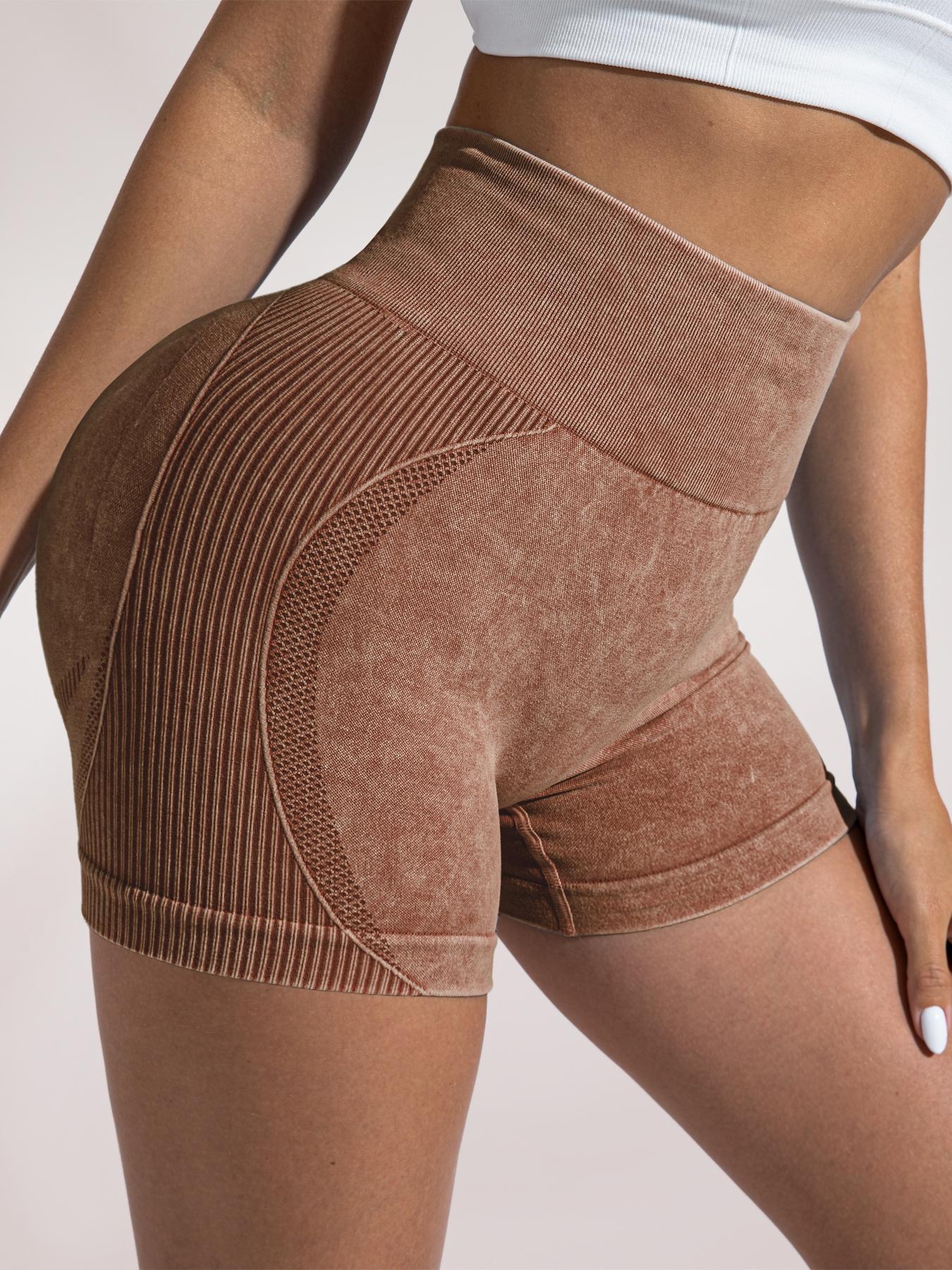 Women's Letter Print Seamless Sports Shorts, High Stretch Breathable Comfortable Skinny Shorts, Ladies Sportswear for Indoor Outdoor Wear