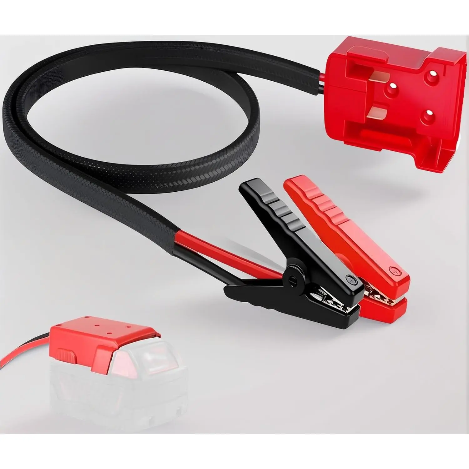 Milwaukee M18 18V Battery Jumper Cables - 1.64FT 8AWG Silicone Booster Wires with Adapter, DIY Car Jump Start Kit for Tool Batteries