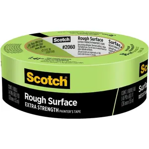 Scotch Rough Surface Extra Strength Painters Tape, 1.5 Inch Wide (1.41 in. X 60 Yds) 1 Roll, Green Tape Protects Surfaces and Removes Easily, Painting Tapes for Indoor and Outdoor Use (2060-36AP)