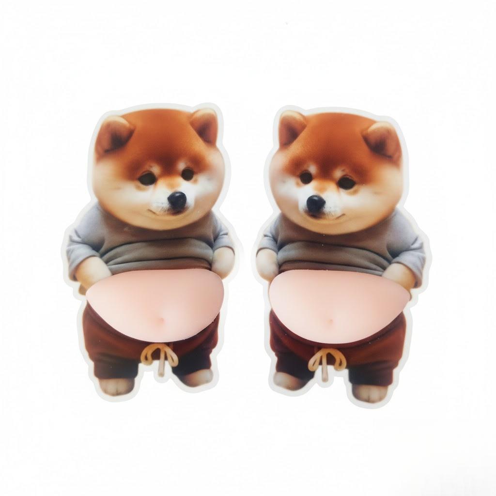 6Pcs 3D Dog & Cat Belly Mochi Squishy Stickers, Stress Relief Fidget, Cute Squeeze Toys for Kids Party Favors, Classroom Gifts, School Rewards, Fun  Gift for Adults & Kids, Silicone Puffy Car Door & Wall Buffers