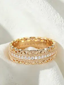 Vintage Flower Wire Full Circle Ring, Court Lattice Lace Retro Style, Unisex Wide Band Ring for Daily Wear, Casual and Formal Events