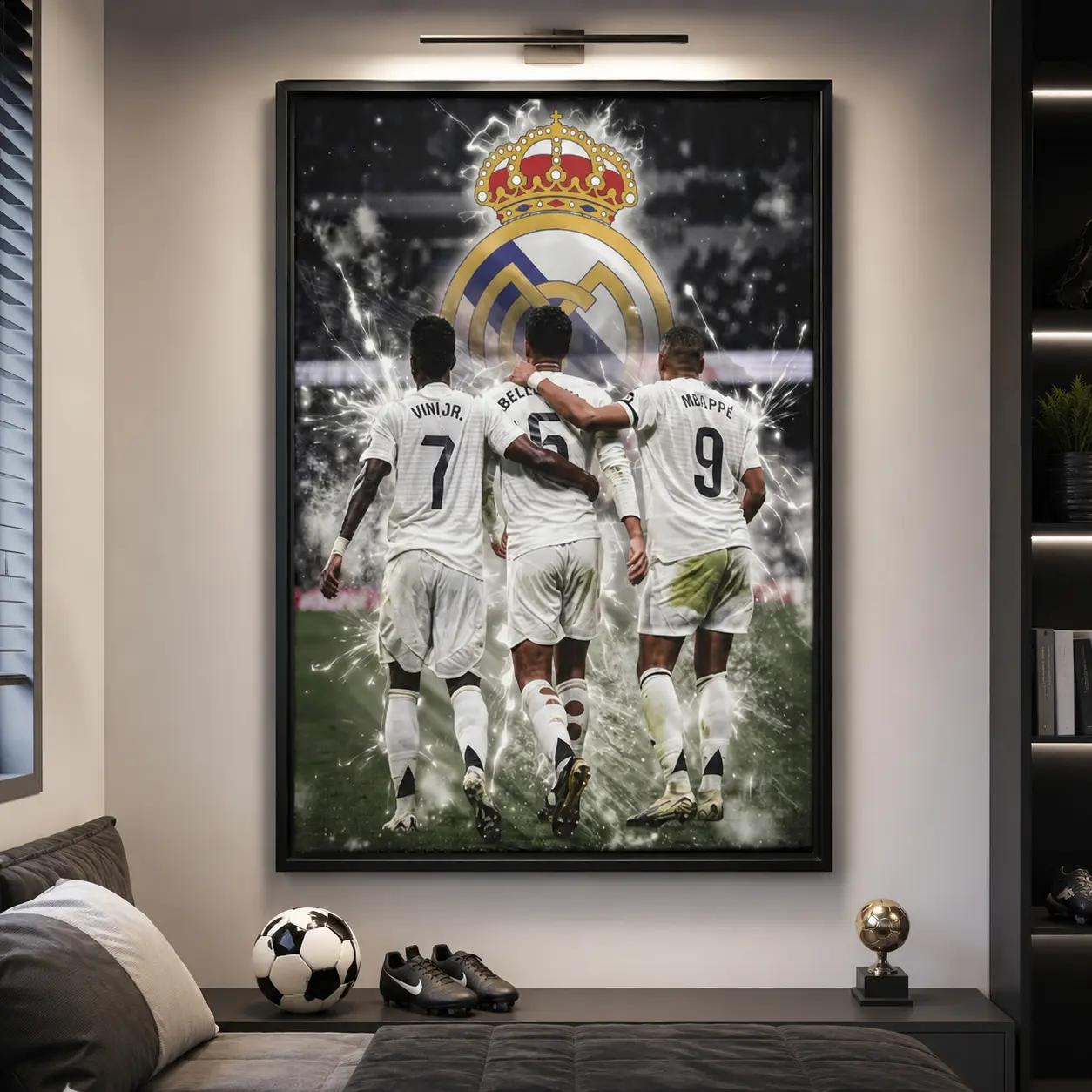 Mbappe, Vini Jr., Bellingham - Real Madrid - Football Poster - Legendary Football Player - Poster Print - Soccer Poster - Football Art football wall poster football fan poster Football match poster Sports moment poster printed sports poster