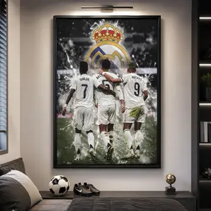 Mbappe, Vini Jr., Bellingham - Real Madrid - Football Poster - Legendary Football Player - Poster Print - Soccer Poster - Football Art football wall poster football fan poster Football match poster Sports moment poster printed sports poster