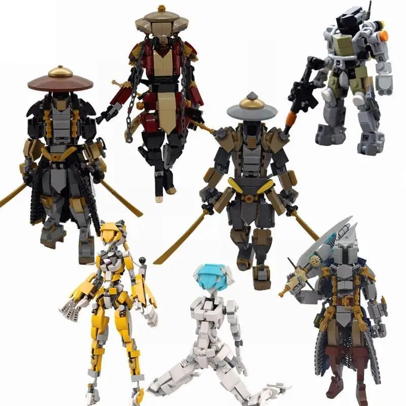 2026 hot item GSBAN Ronin Warrior Mech Female Robot Mobile Suit Girl Mecha Creative Model Building Blocks Bricks Toys for Gifts