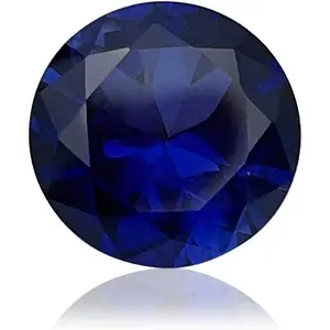 Round Brilliant Loose Synthetic Sapphire Stone Blue Corundum Gemstone Cut Faceted 3A VVS (1Pcs)