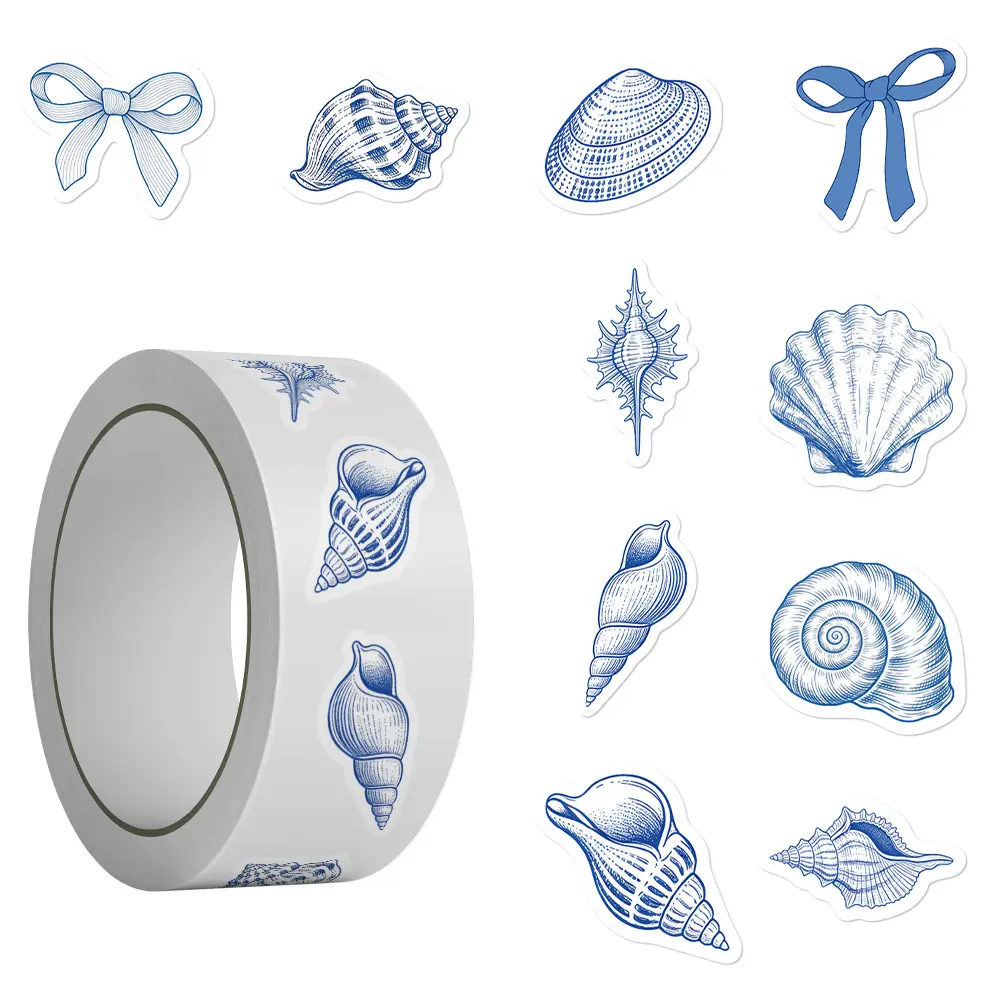 500pcs DIY Ocean-themed Roll Stickers-uplifting Office Gifts Perfect for Self-expression and Gifting, Featuring Motivational Designs To Brighten Up Your Living or Workspace.