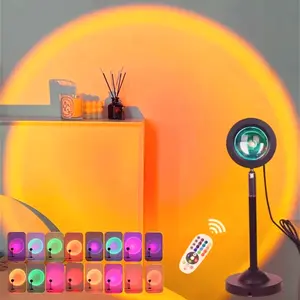 RGB 16 Color-Changing LED Projector Night Light , Led Lighted with Remote Control, Dimmable Feature, RGB Light Effect, Ambient Room Light for Bedroom, Living Room and Home Decor