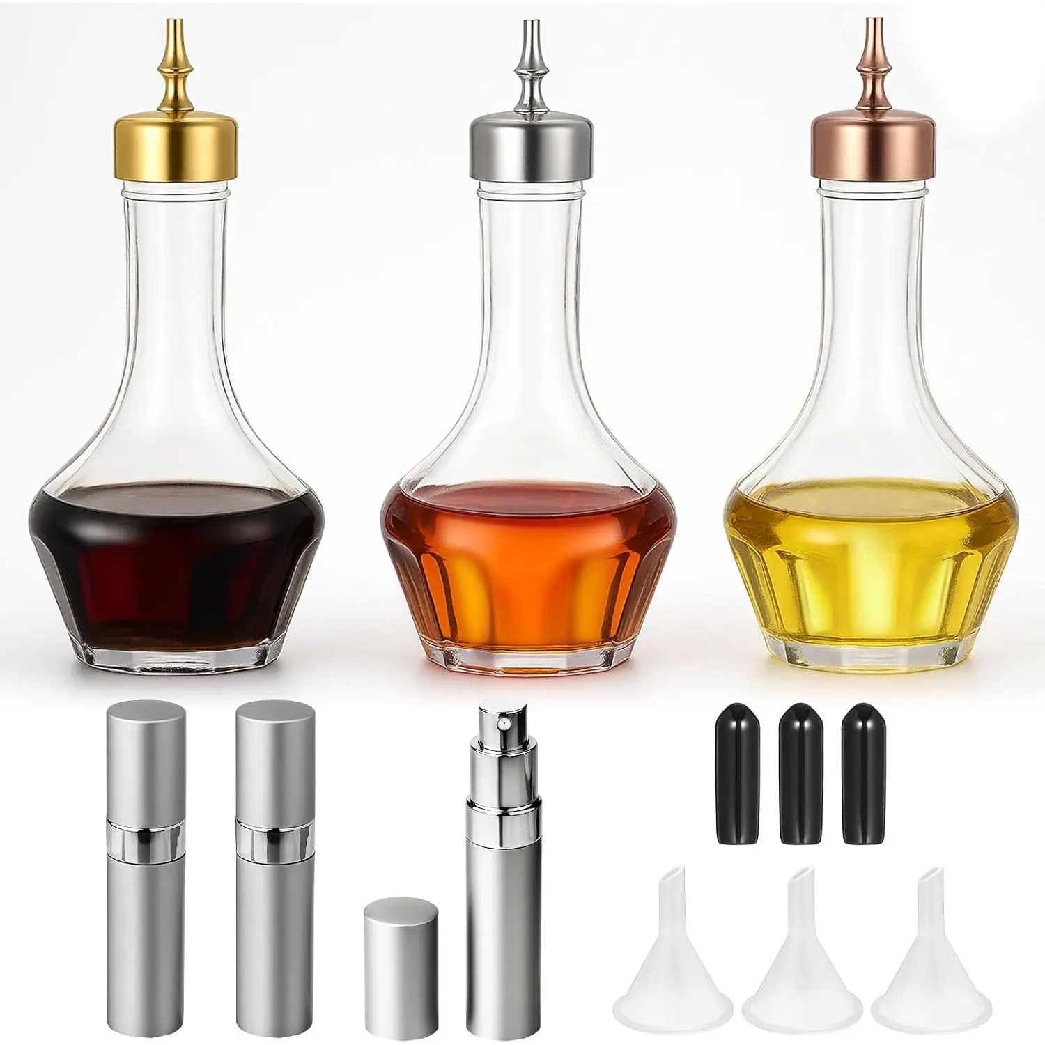 6 count Bitters Bottle Set for  Dasher 50ml/1.7oz Glass  Bottle with Dasher Top and Cap  Atomizer Tool for  Bar Bartender