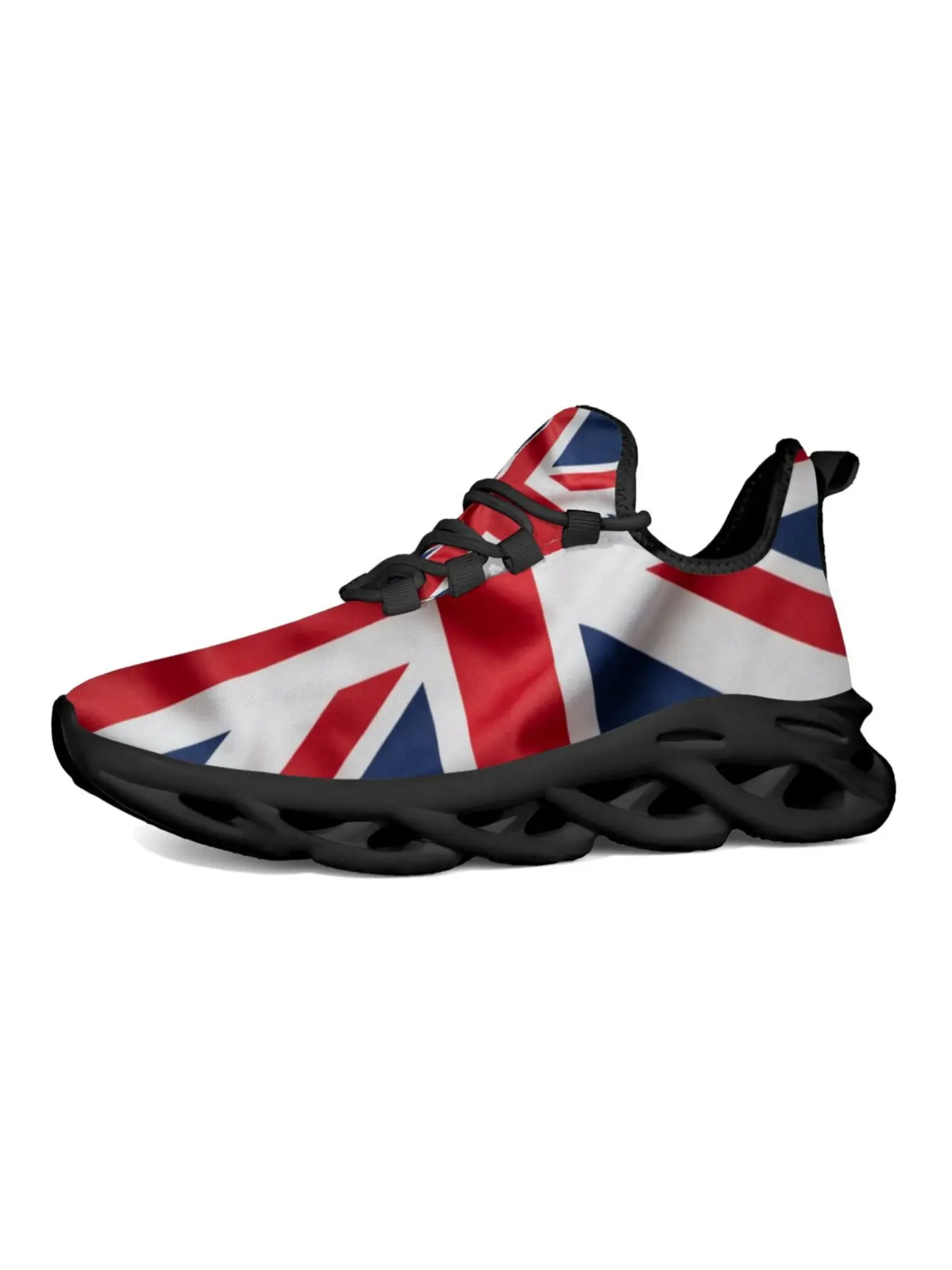 Couple Casual Shoes with Uk Flag Pattern, Textile Upper Eva Sole, All-Over Print, Eu35-Eu8, Ideal for Daily Wear, Men & Women