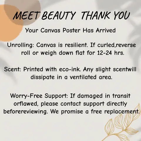 Elegant Canvas Art Care Instructions Message Cards - Hanging-Ready, Minimalist Thank You Cards, Plexi Glass-Accent Typography Inserts for Business Stationery Sets Customer Support