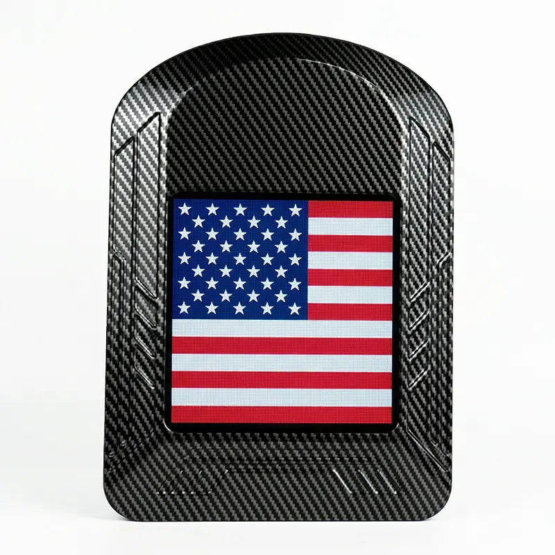 LED Knight Backpack NR Carbon Fiber Style, Smart Bluetooth Programmable Screen, Hard Shell Daily Travel Bag with USB Charging, DIY Pixel Art Animation, Durable Riding Daypack, Cool Cyberpunk Tech Gift for Men Biker (Power Bank Not Included)