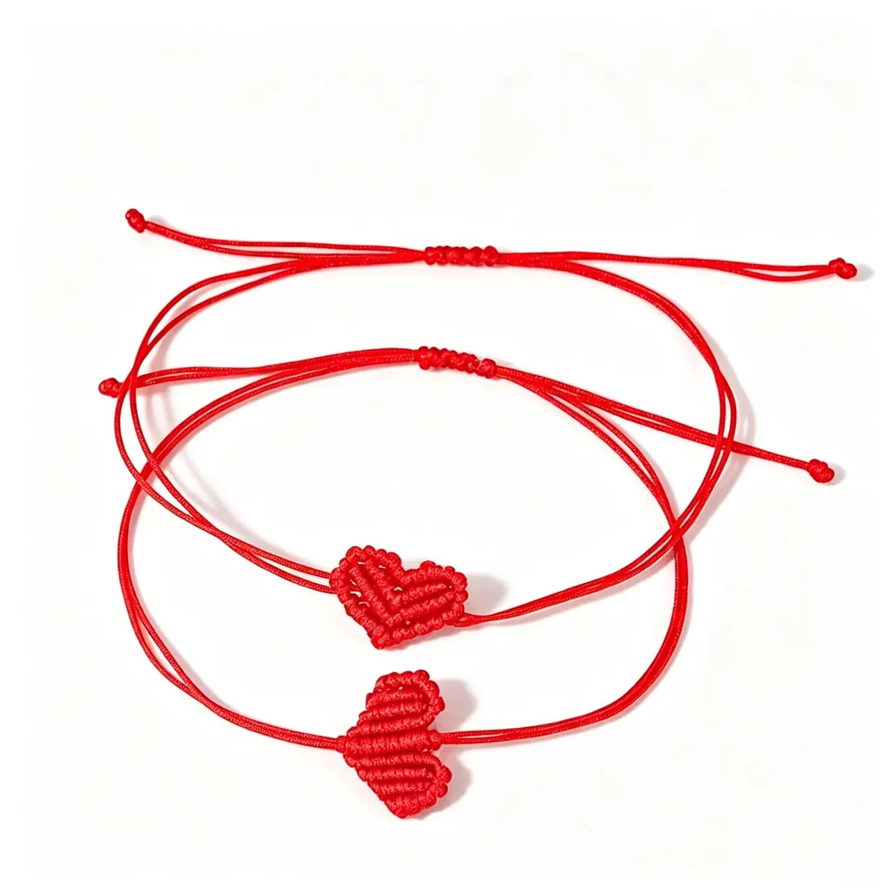 2 pcs Adjustable Heart-Shaped Woven Bracelet, Braided Bracelets, Friendship Bracelet Trendy Jewelry for Men and Women, Ideal for Birthdays, Weddings and Anniversaries