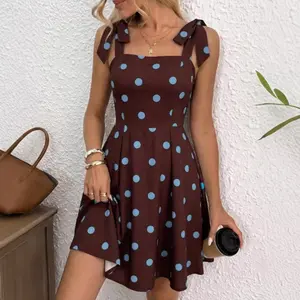 Women Vestido Casual Striped Shoulder Suspender Dress Summer Sweet Cute Sleeveless Fashion 2026