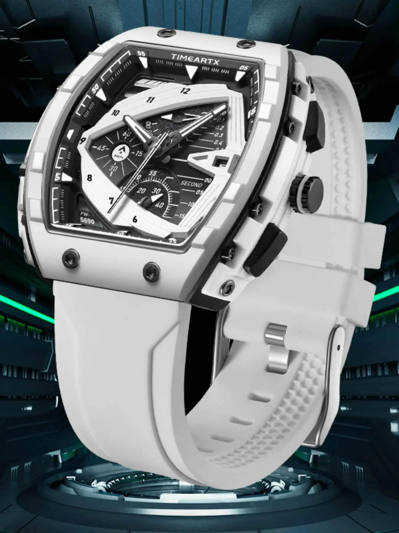 TIMEARTX Men's Watch 45mm Large Dial, Luxury Fashion Quartz Chronograph, Stylish Gift Wristwatch for Men, Elegant Timepiece, Quartz Analog Watches