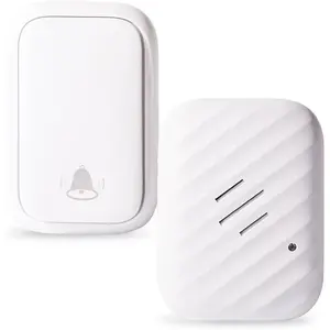-Free  Doorbell,No  Needed,Easy Installation,600 FT Range, 38 Chimes, Adjustable Volume, for Classroom,,Office,Villa (White)