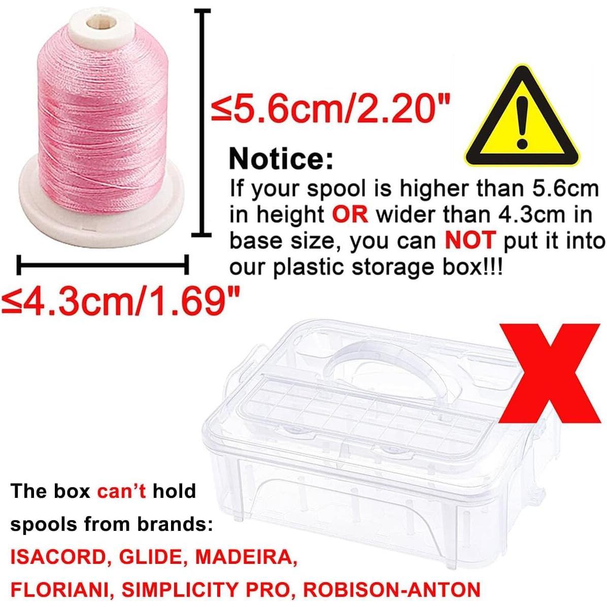 4 Layers Stackable Clear Storage Box/Organizer for Holding 80 Spools Home Embroidery & Sewing Thread (Spool Size Requirement: Height<=2.2"/5.6CM; Width<=1.69"/4.3CM)
