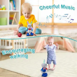 Electric Dancing Rabbit Toy with LED Lights and Sound, Interactive Early Education Gift for Babies, Favorite Baby Toy, Mom's Choice
