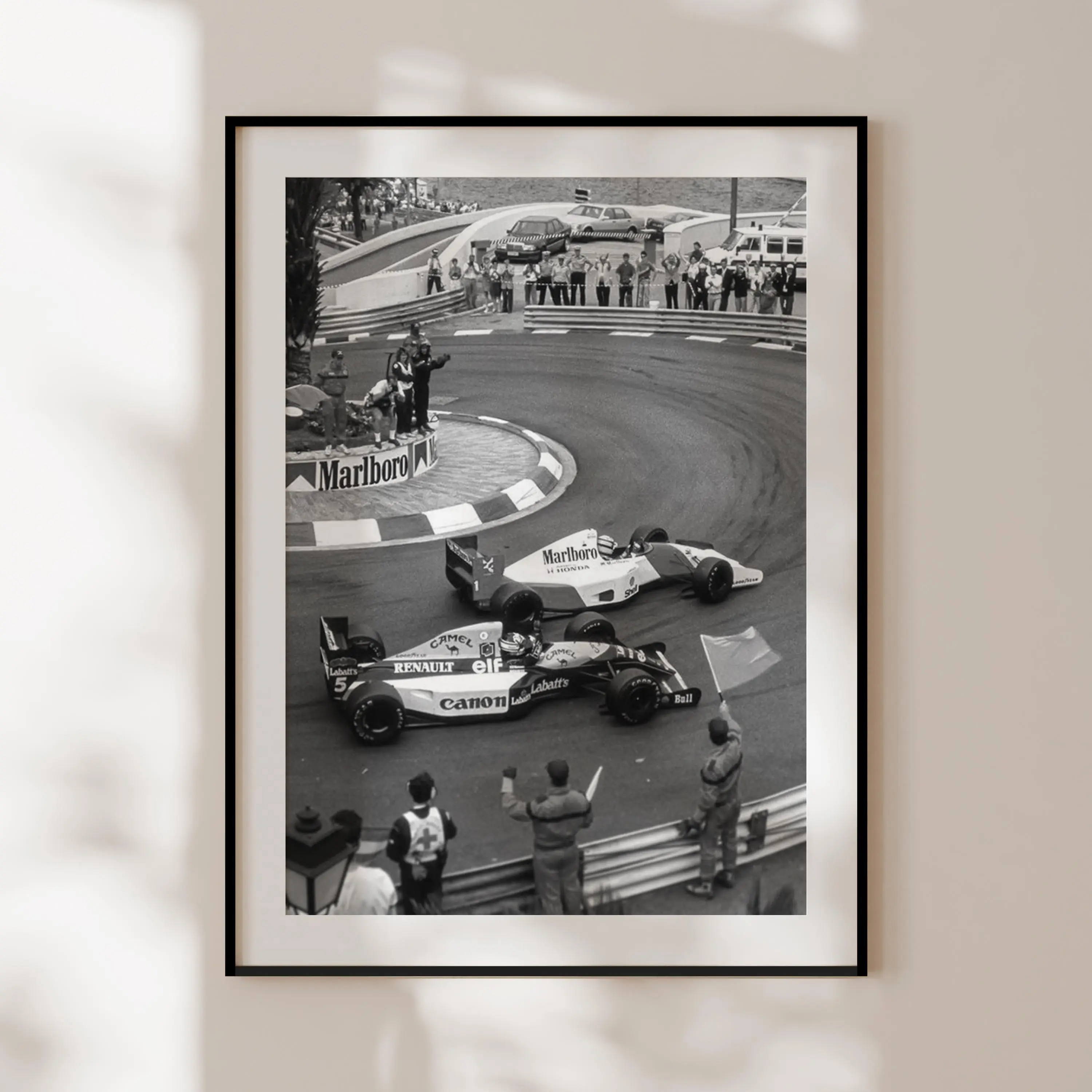 Formula 1 Poster, black and white vintage print, motorsport wall art, F1 photography, elegant decor, retro F1 poster