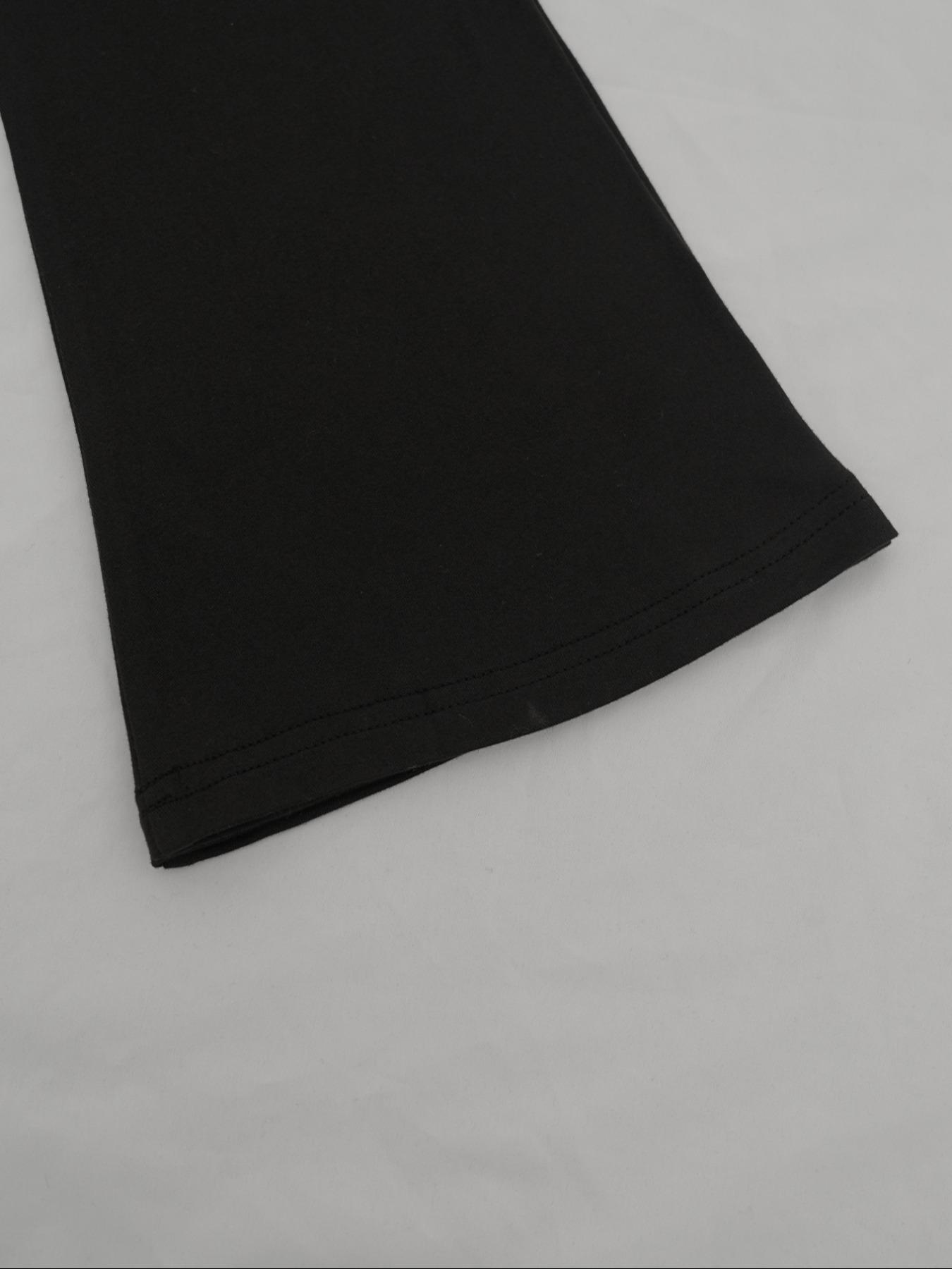 Fashion and casual Y2K women's Fitted five pointed star printed round neck flared sleeve top