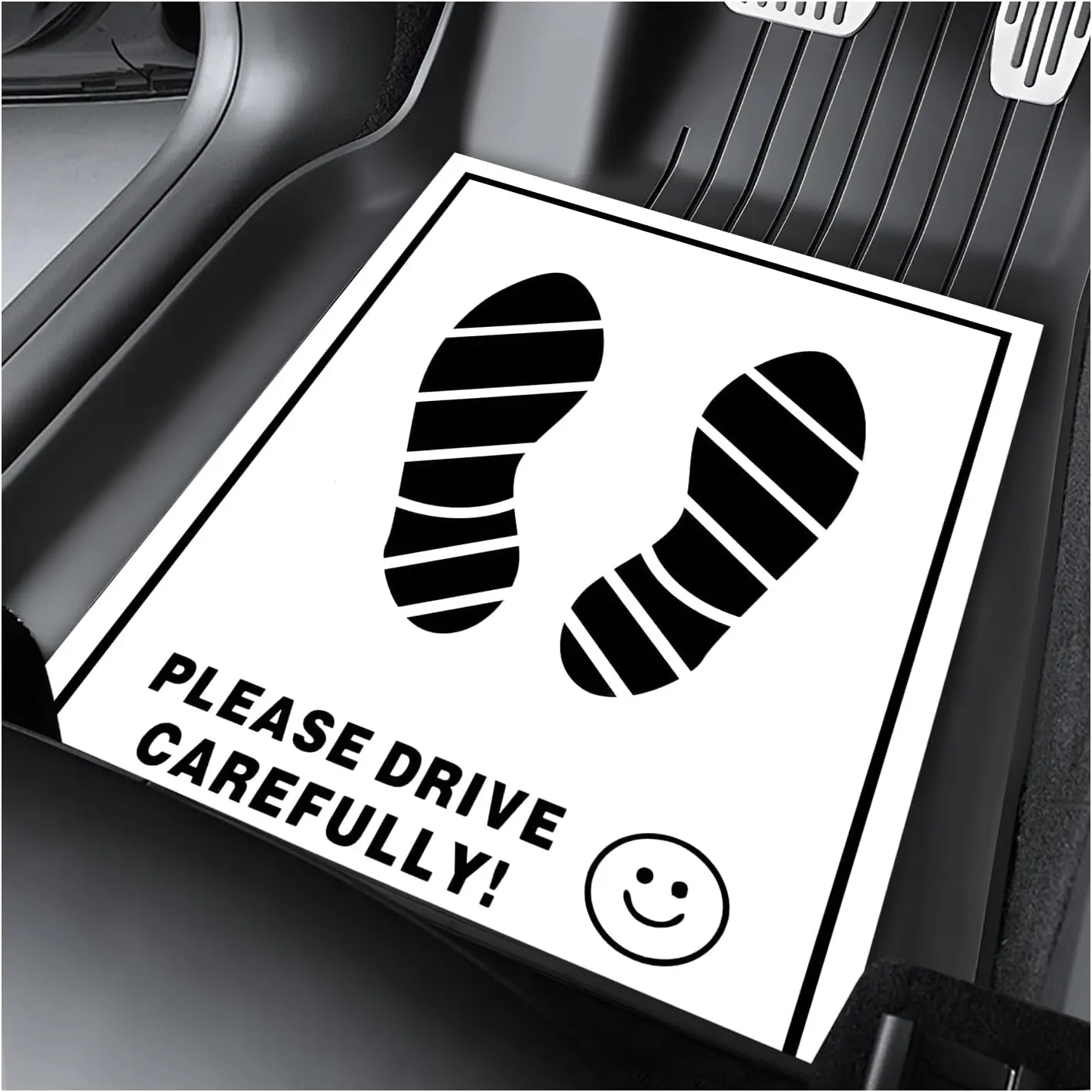 50 count Paper  Floor Mats, 15"×19" Disposable   Floor Protector with Footprint Words, Temporary Foot Mat Auto Detailing Supplies for   SUVs