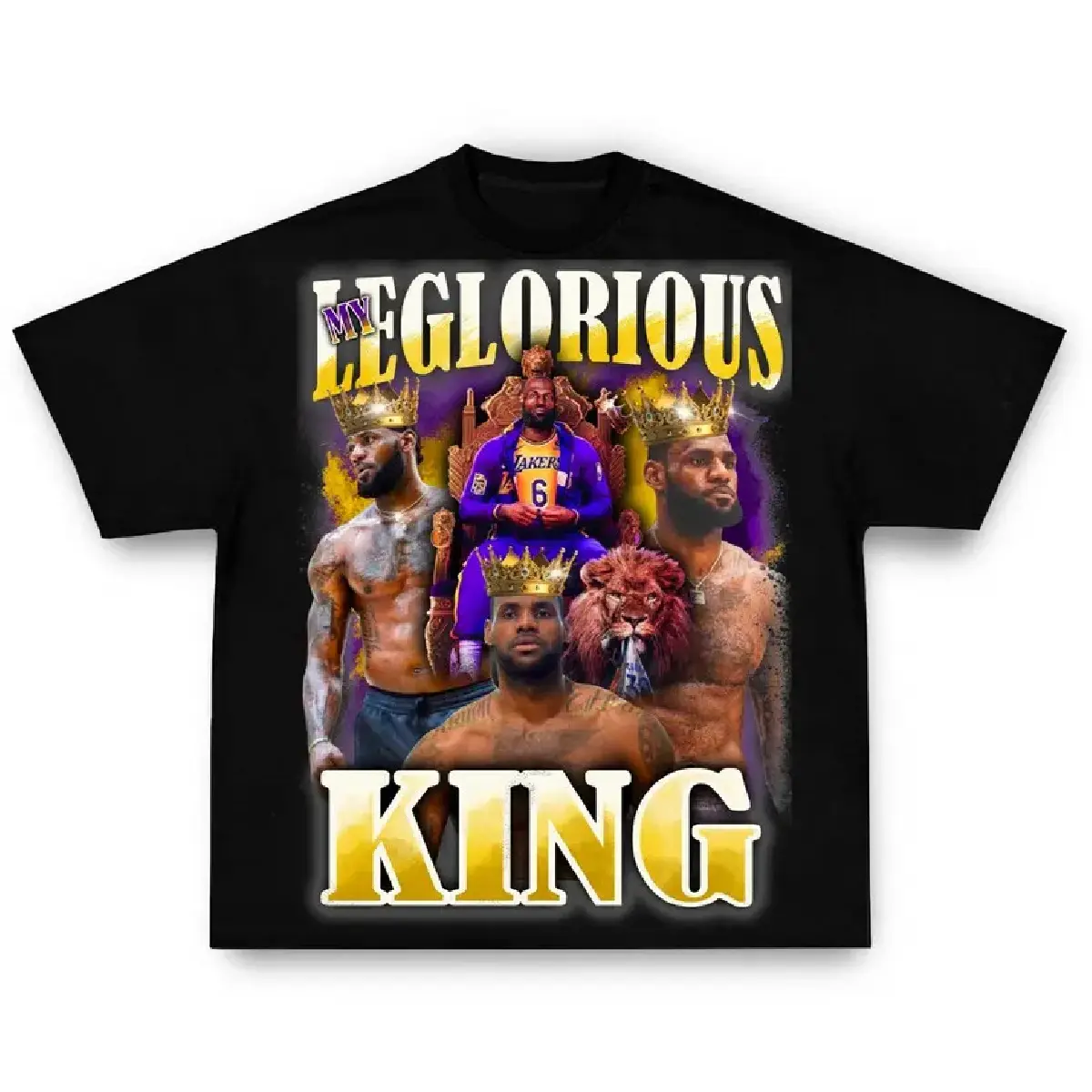 [graphic tee]My LeGlorious King Graphic Tee Shirt - Streetwear  streetwear deals for today,fashion