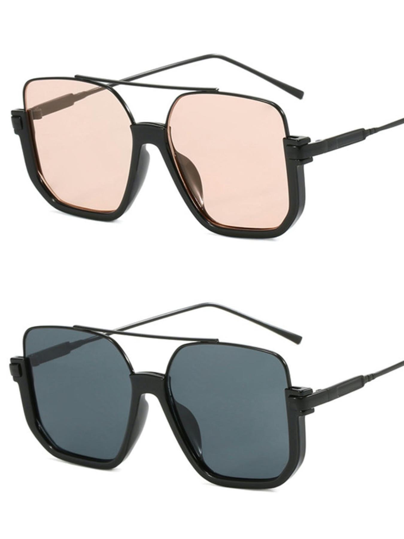 Unisex Simple Style Plain Color Sunglasses, Trendy Casual Sunglasses for Everyday Use, Fashion Accessories for Outdoor Activities, Trendy Styling Sunglasses