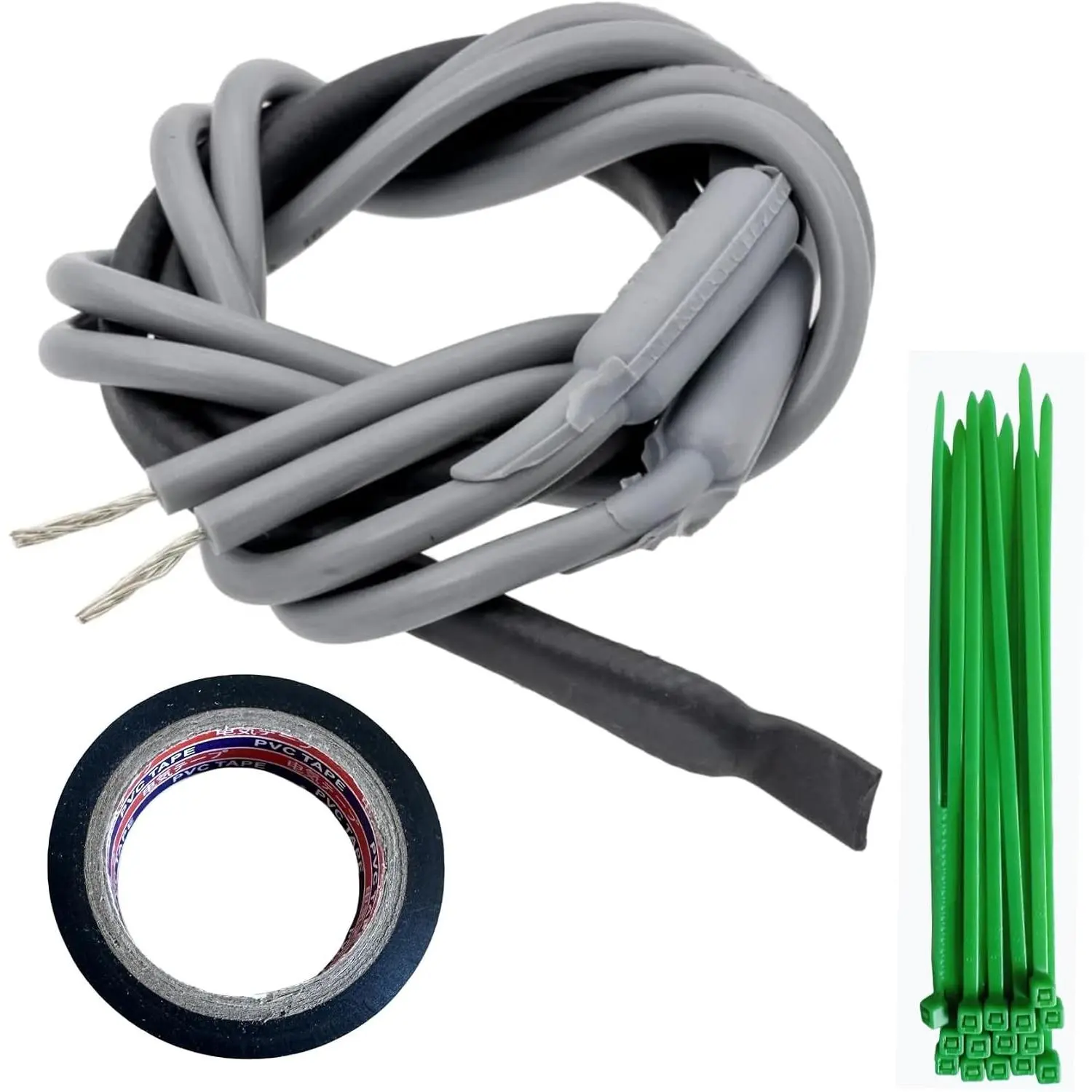 【Upgraded】 Ultra Durable SH502 Drain and Door Heater Wire Secondary Heating | Coil 32 Inches Long 120V 15W,For French Door Refrigerator Evaporator Defrost,with Installation Tools
