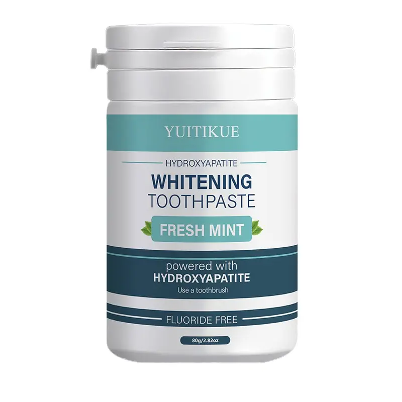 Yuitikue Fluoride-Free Hydroxyapatite Remineralizing Tooth Powder, Fresh Mint Whitening, 80g, Gentle Baking Soda, Oral Care for Adults