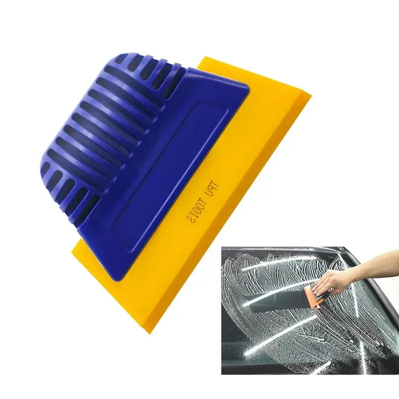 Compact Silicone-Rubber Hand Squeegee - Kitchen Glass Water Wiper, Window Tint Tool for Vinyl & Plastic, Mirror Cleaning Blade, Household Car Accessory